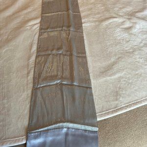 Emporio Armani long silver ladies scarf with thin golden thread . Made in Italy